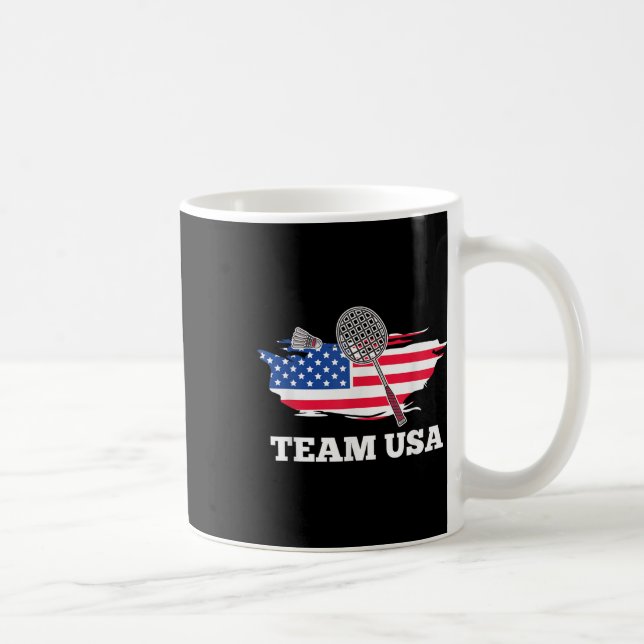 American Usa Team Shuttle Racket Badminton Player  Coffee Mug (Right)
