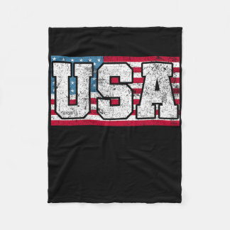 American Usa Us Flag 4th Of July  Fleece Blanket