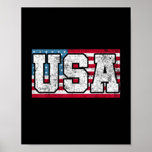 American USA US Flag 4th of July Poster