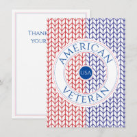 AMERICAN VETERAN 4.5x6.25 "Thank You" Flat Card