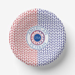 AMERICAN VETERAN 7" Paper Bowls Plate