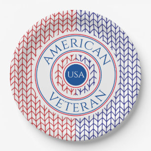 AMERICAN VETERAN 9" Round Paper Plates
