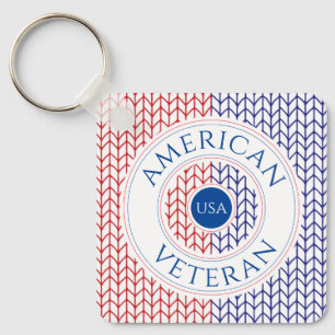 AMERICAN VETERAN Aluminum Square Keychain