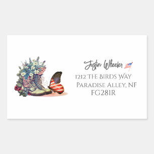 American Veteran Boots Flag Calligraphy Sticker