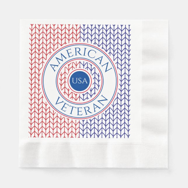 AMERICAN VETERAN Coined Luncheon Paper Napkins (Front)