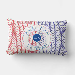 AMERICAN VETERAN Lumbar Pillow (white back)