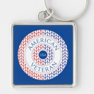 AMERICAN VETERAN Premium Square Keychain