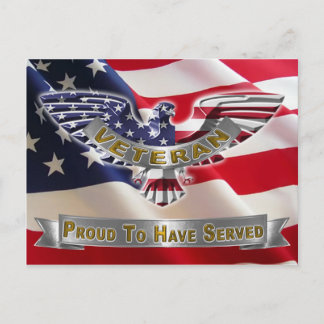 American Veteran “Proud To Have Served” Postcard