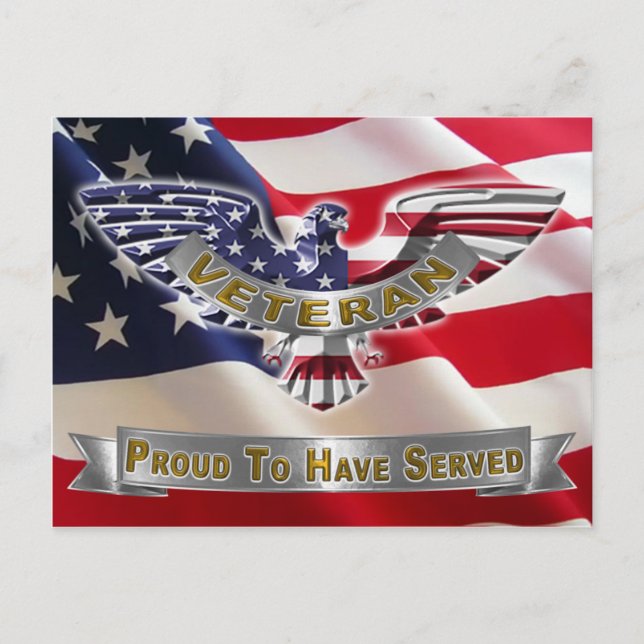 American Veteran “Proud To Have Served” Postcard (Front)