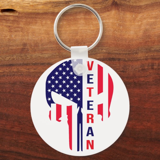 American Veteran Punisher Keychain (Front)