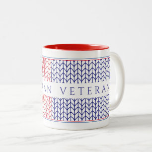 "AMERICAN VETERAN" Red Two-Tone Mug