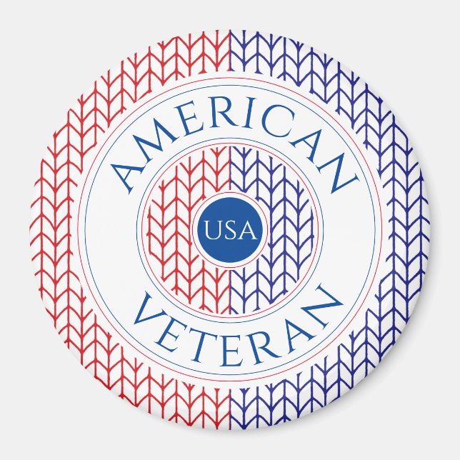 AMERICAN VETERAN Round Magnet (Front)