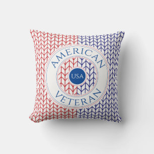 AMERICAN VETERAN Square Throw Pillow / Blue