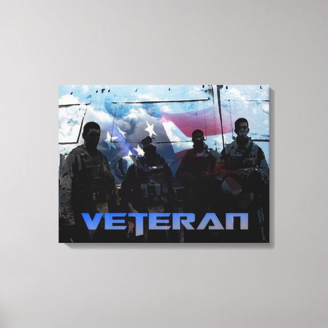American Veteran Wrapped Canvas Print (Front)