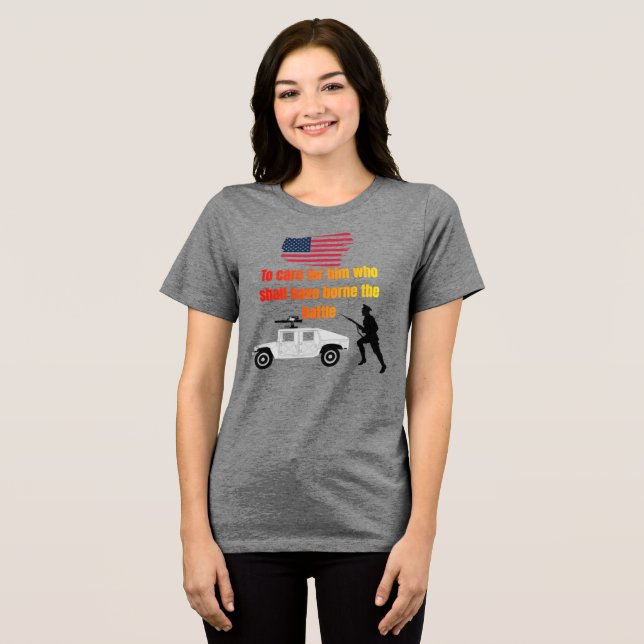 American veterans grey Tri-Blend shirt (Front Full)