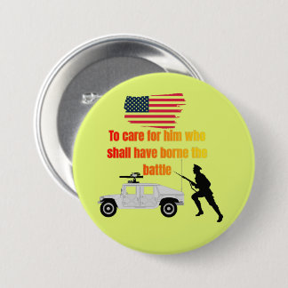 American veterans light green 3 inch round button