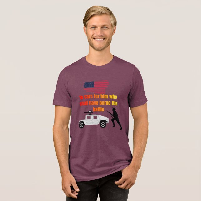 American veterans maroon Tri-Blend shirt (Front Full)