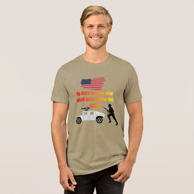 American veterans olive Tri-Blend shirt (Front Full)