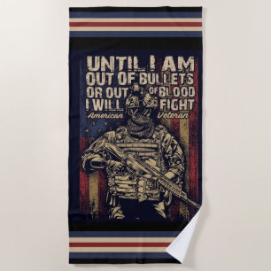 American Veterans Quote Beach Towel