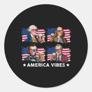 American Vibes Drankin Us Flag 4th Of July George Classic Round Sticker