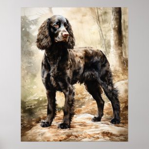 American Water Spaniel Dog Art Imprimer Poster