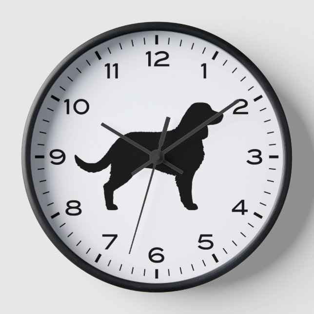 American Water Spaniel Dog Breed Silhouette Clock (Front)