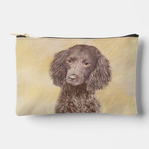 American Water Spaniel Painting Original Dog Art Accessory Pouch