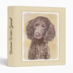 American Water Spaniel Painting - Original Dog Art Binder