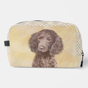 American Water Spaniel Painting Original Dog Art Dopp Kit