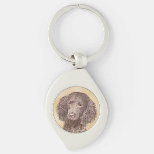 American Water Spaniel Painting - Original Dog Art Keychain