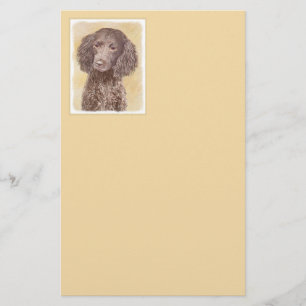 American Water Spaniel Painting - Original Dog Art Stationery