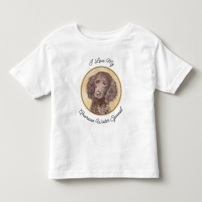 American Water Spaniel Painting - Original Dog Art Toddler T-shirt (Front)