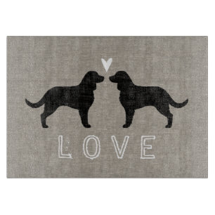 American Water Spaniel Silhouettes Love Cutting Board