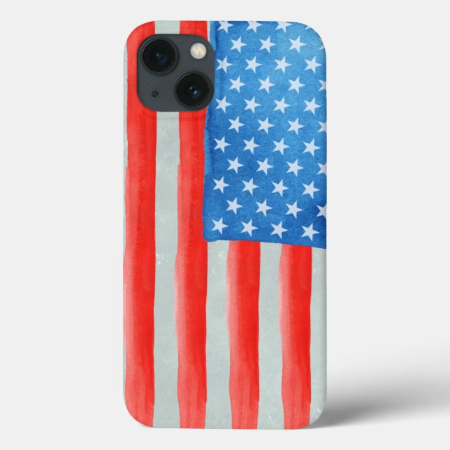 American Watercolor Flag Case-Mate iPhone Case (Back)