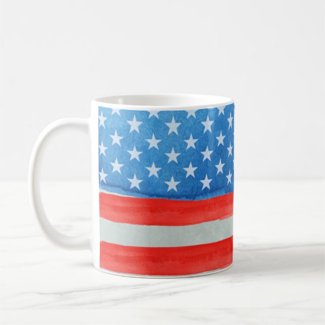 American Watercolor Flag Case-Mate iPhone Case Coffee Mug (Left)