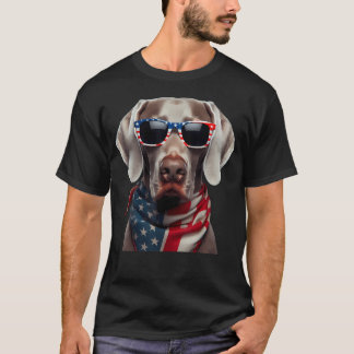 American Weimaraner Dog 4Th Of July Incependence T-Shirt