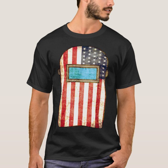 American Welder Shirt Us Flag Welding Hood  Gift 0 (Front)
