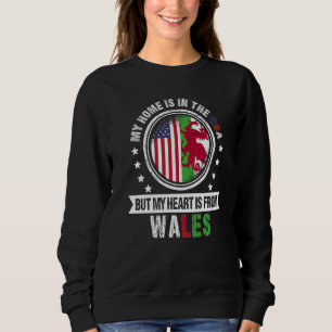 American Welsh Flag Heart from Wales American Patr Sweatshirt