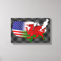 American Welsh Flags Map  