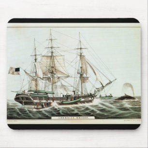 American Whaler, engraved by Nathaniel Currier Mouse Pad