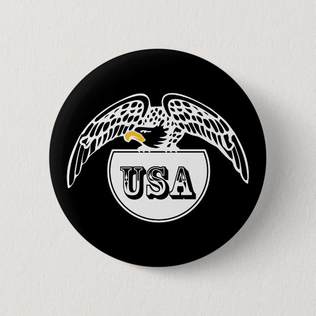 American White Eagle 2 Inch Round Button (Front)