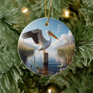 American White Pelican Keepsake Ceramic Ornament