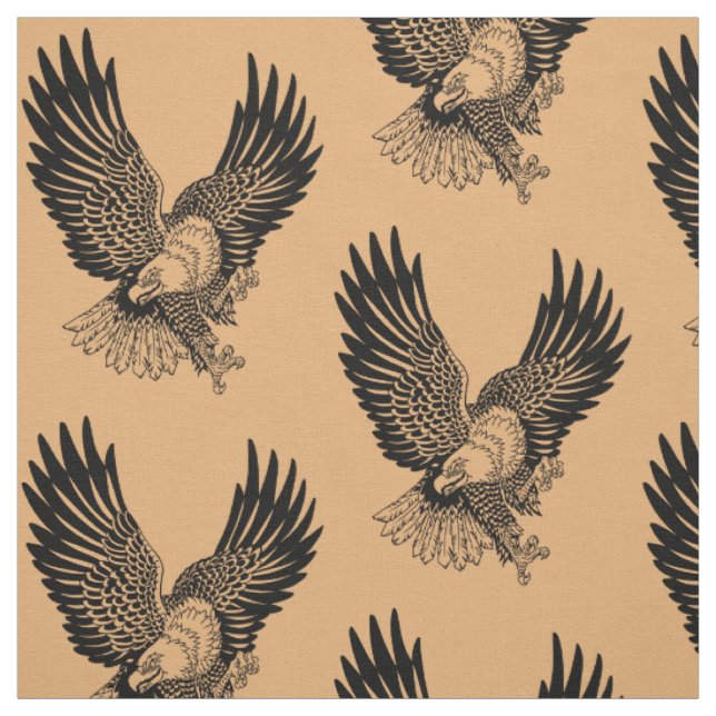 American whitehead bald eagle in the flight fabric (Swatch)