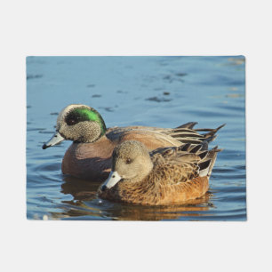 American Widgeon Ducks Pair (Drake and Hen) Doormat
