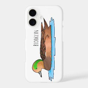 American wigeon bird cartoon illustration