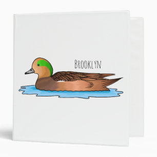 American wigeon bird cartoon illustration binder