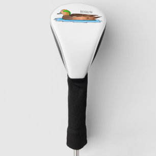 American wigeon bird cartoon illustration golf head cover