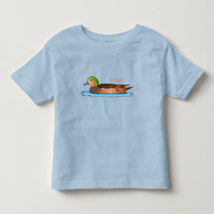 American wigeon bird map illustration toddler t-shirt