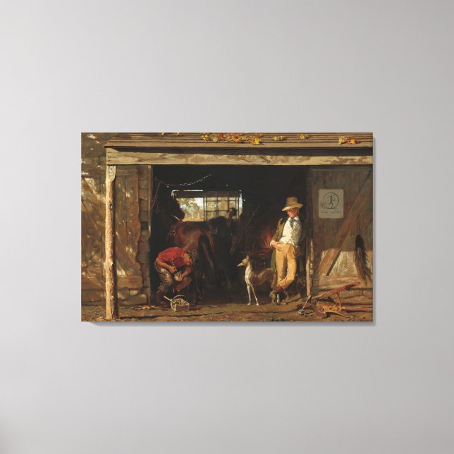 American WildWest Blacksmith and Cowboy Canvas Print (Front)