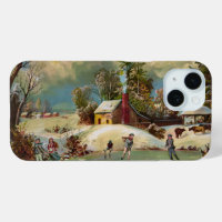 American Winter Life Christmas Scene